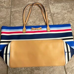 KATE SPADE Eden Street Margareta Stripe Saffiano Leather Large Tote